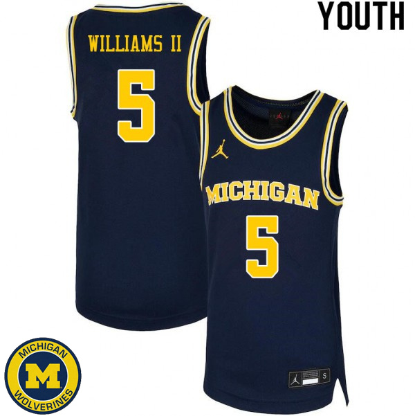 Youth Michigan Wolverines #5 Terrance Williams II Navy Alumni Basketball Jersey